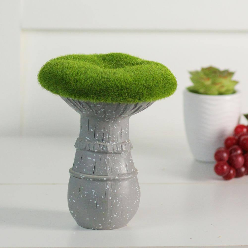 6.5 In. Artificial Moss Covered Mushroom Outdoor Garden Statue