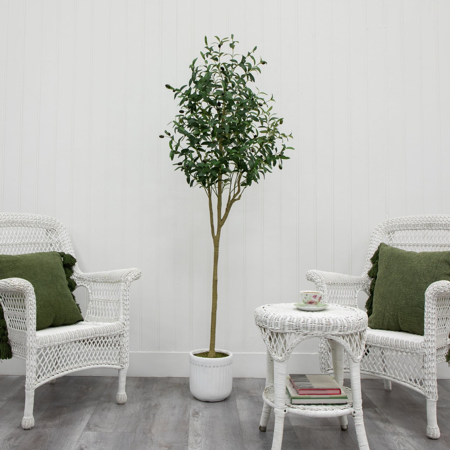 6' Artificial Olive Tree in Ceramic Planter