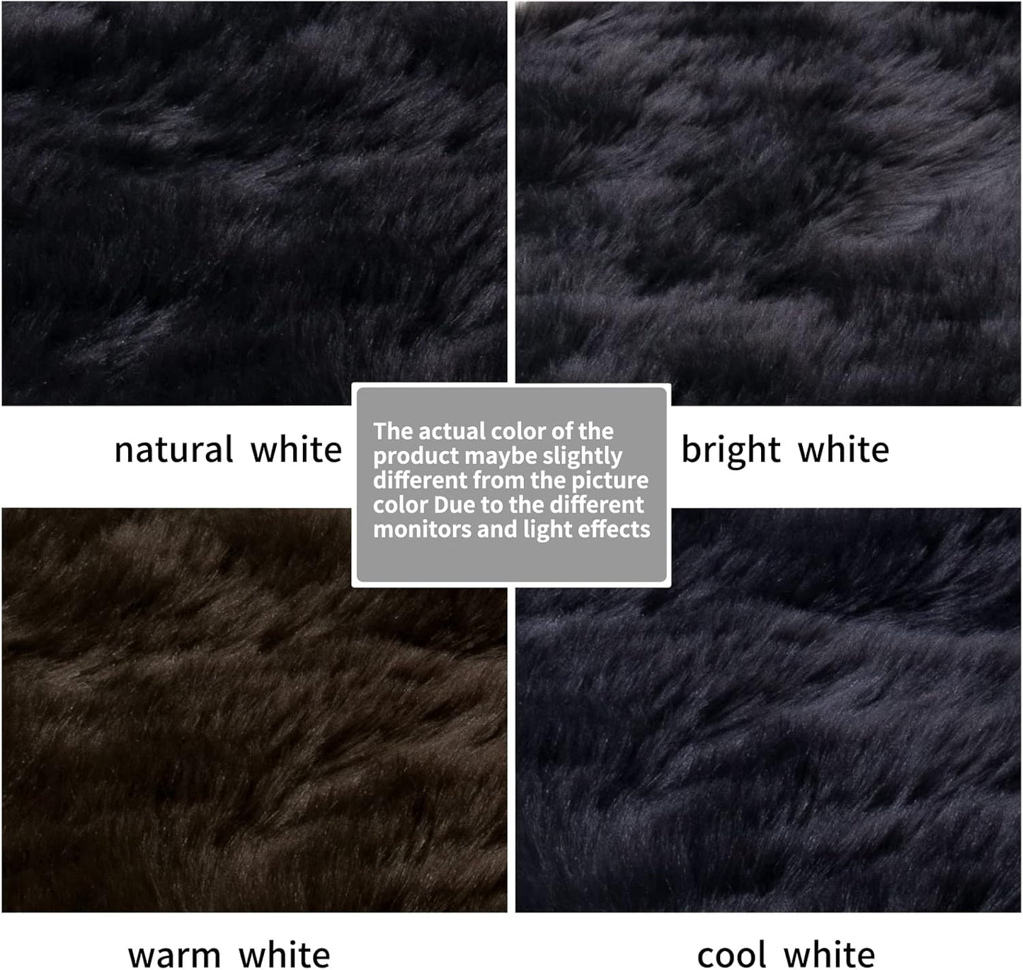 Ultra Soft Faux Fur Area Rug Black Fluffy Rug Plush Chair Cover Seat Pad Fuzzy Carpet Furry beside Rugs for Bedroom Floor Sofa Living Room 2X4 Feet (Rectangular,Black)