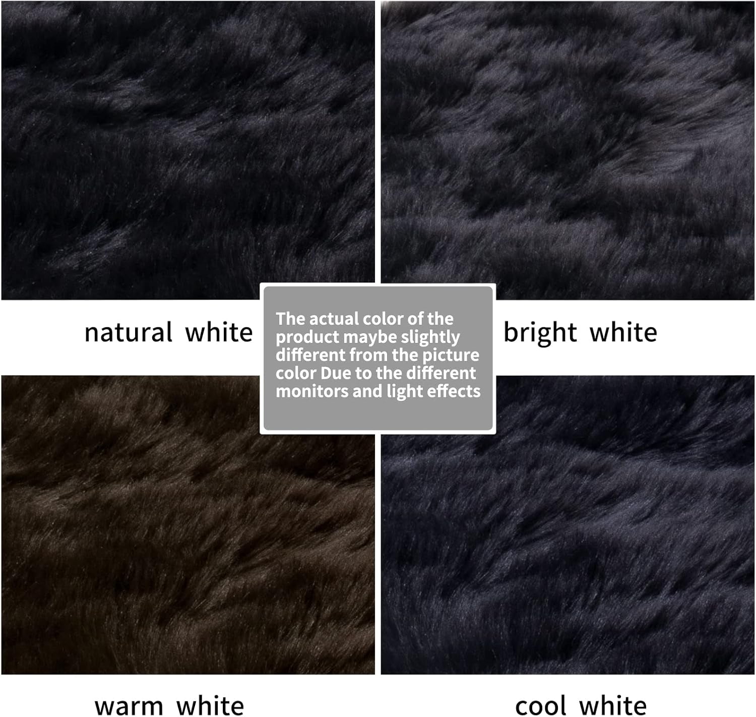 Ultra Soft Faux Fur Area Rug Black Fluffy Rug Plush Chair Cover Seat Pad Fuzzy Carpet Furry beside Rugs for Bedroom Floor Sofa Living Room 2X4 Feet (Rectangular,Black)