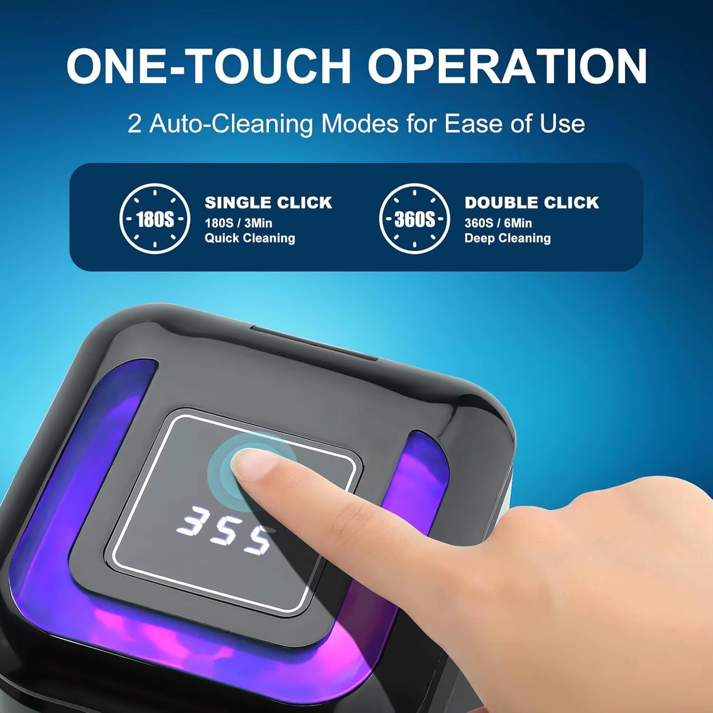 2024 New Mini Portable Ultrasonic Tooth Tray Cleaner Ultraviolet Invisalign Dentures Cleaner ...