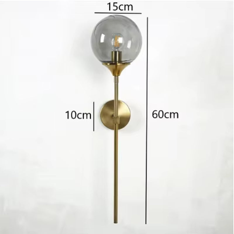 Nordic Modern Glass Wall Lamp Gold Led Wall Light for Kitchen Bathroom Dressing Mirror Indoor Lighting Luminaire Home Decor E14