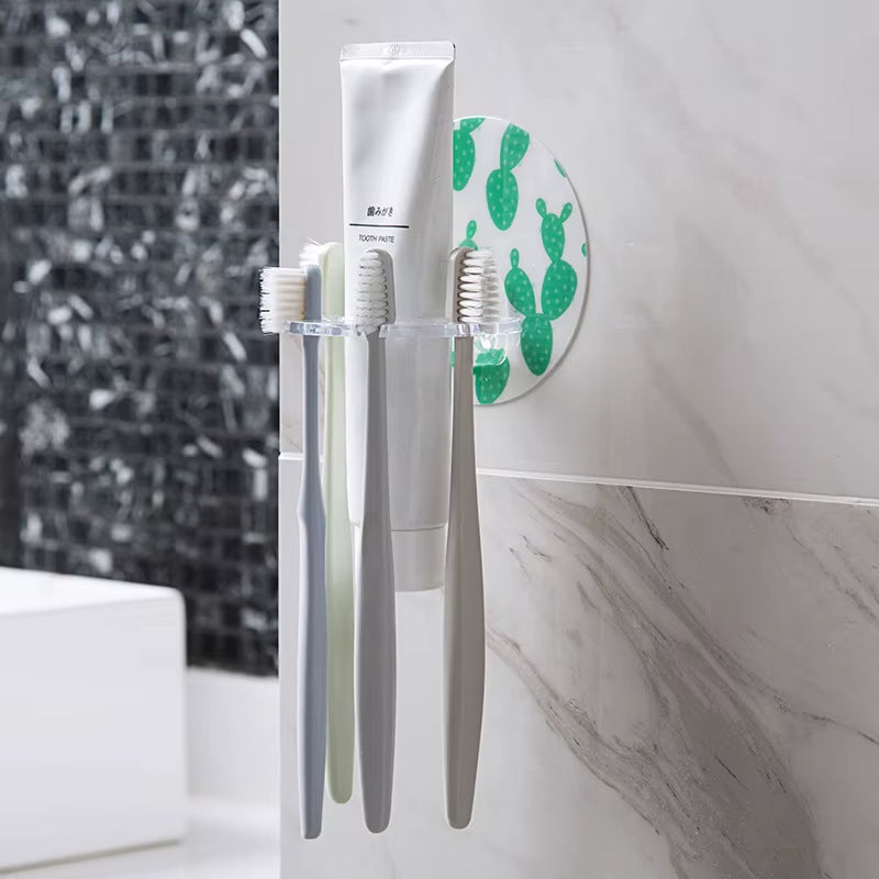 Wall Mount Toothpaste Dispenser Automatic Dust-Proof Toothbrush Holder Storage Shelf Bathroom Accessories Set Squeezer Tools