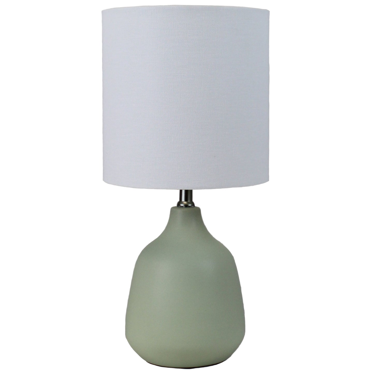16" Sage Ceramic Table Lamp with White Linen Shade