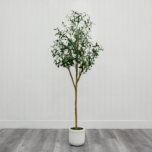 6' Artificial Olive Tree in Ceramic Planter