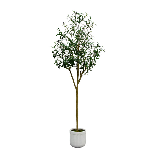 6' Artificial Olive Tree in Ceramic Planter