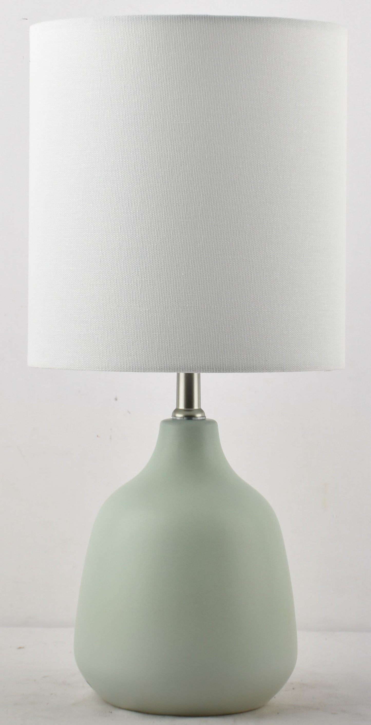 16" Sage Ceramic Table Lamp with White Linen Shade