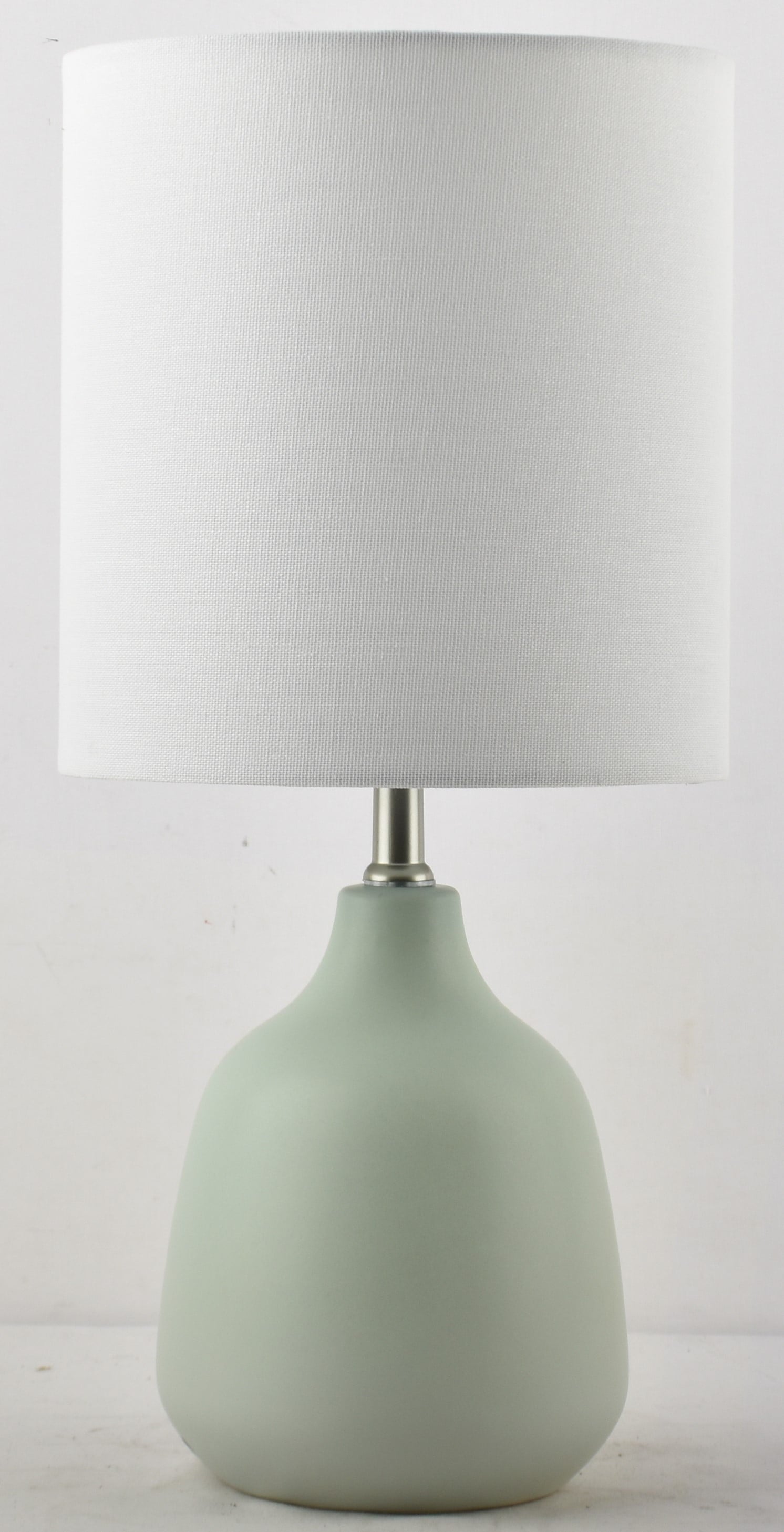 16" Sage Ceramic Table Lamp with White Linen Shade