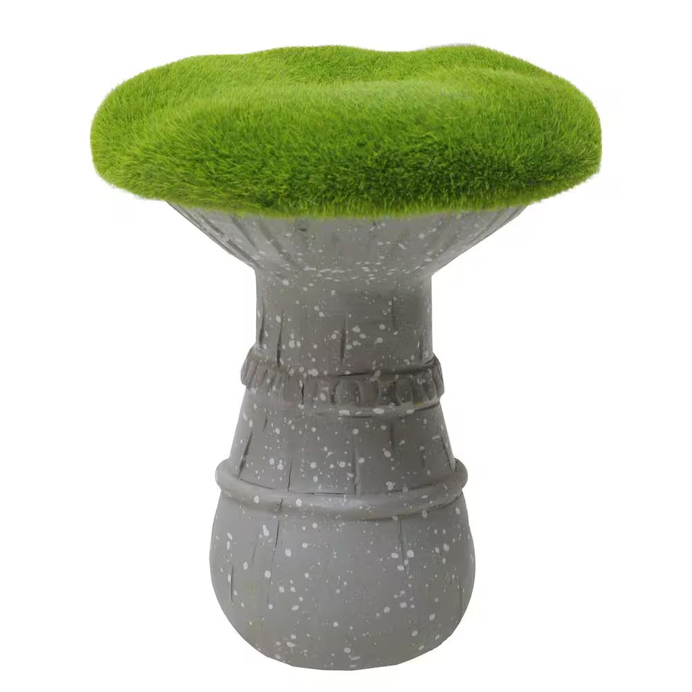 6.5 In. Artificial Moss Covered Mushroom Outdoor Garden Statue