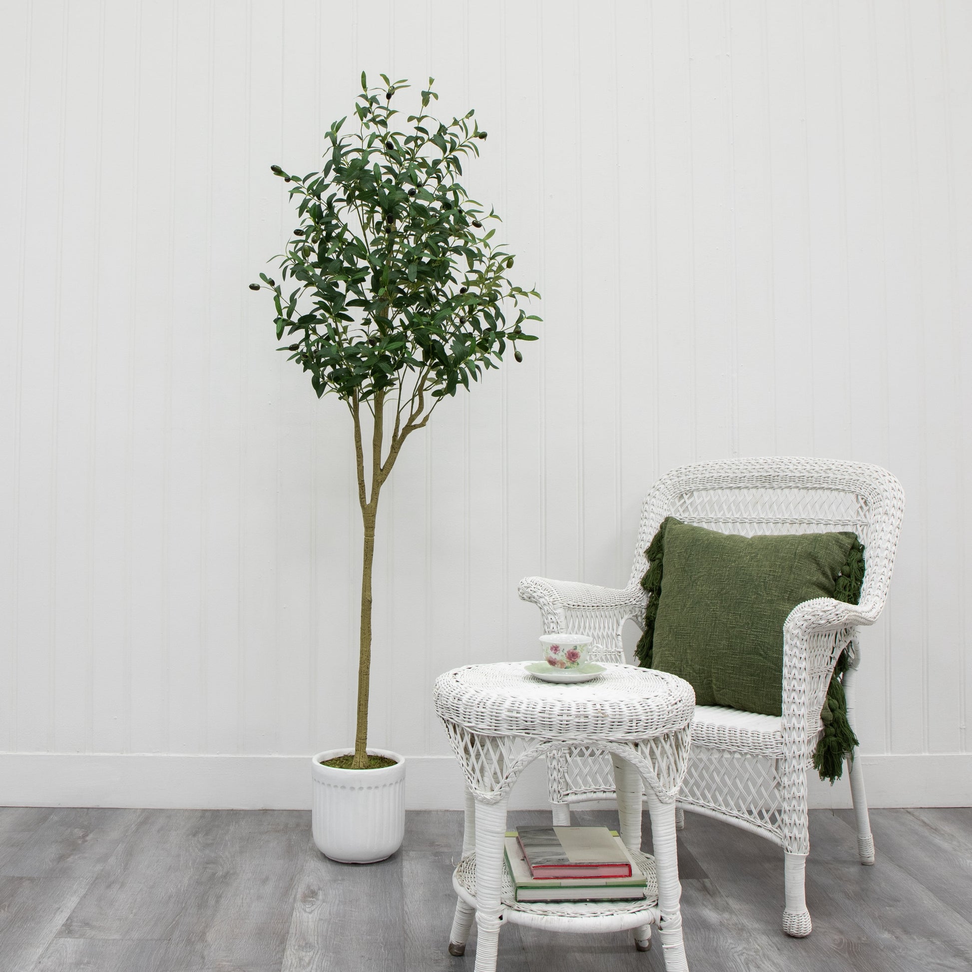 6' Artificial Olive Tree in Ceramic Planter